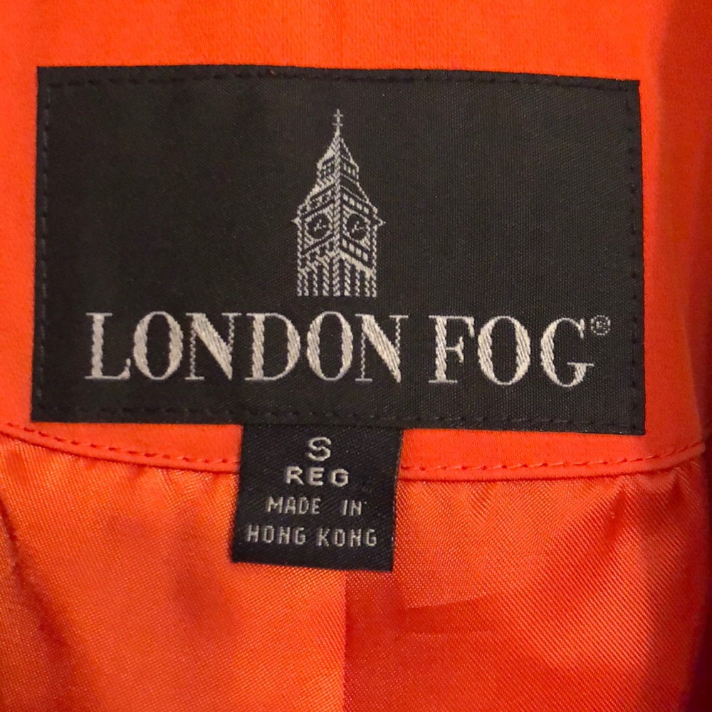 London Fog rain jacket orange size Small